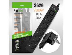 Сетевой фильтр-удлинитель Live-Power LP1001 5р. С/З 10А с выкл. 3М (black)