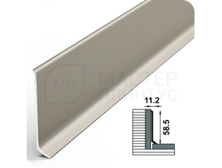 Плинтус алюминиевый ПЛ 60, производства Лука высота 60мм. длина 2.5м. цвет шампань