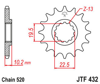 Звезда ведущая (15 зуб.) RK C4163-15 (Аналог: JTF432.15) для мотоциклов Suzuki, Kawasaki, Betamotor