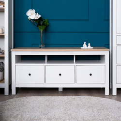 Сага Тумба 3 ящика 1312х622х414 белый/ясень