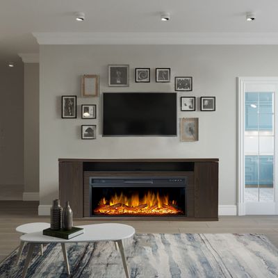 Линейный электрокамин Прованс AO с очагом Vision 42 LOG LED