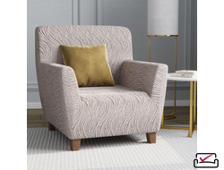 Чехол на кресло Жаккард Волна Серый.Россия