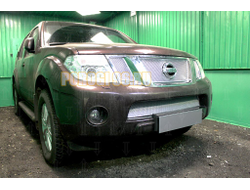Защита радиатора Nissan Pathfinder (NAVARA) 2011-2012 (chrome) верх PREMIUM