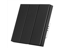 Умный Wi-Fi выключатель ROXIMO трехклавишный, черный  SWBTN01-3B