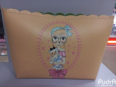 Косметичка простая "Девчуля", отделение на молнии с кольцом