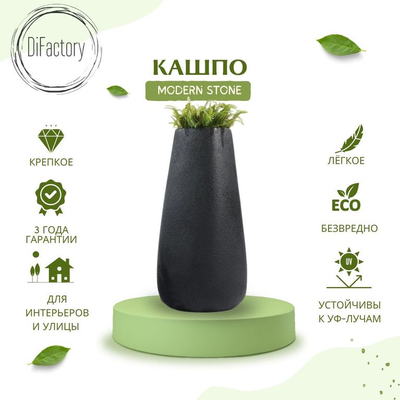 Черное высокое кашпо для улицы