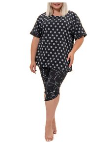 Женская пижама с бриджами 16425-5505 (цвет серый)  Размеры 60-70