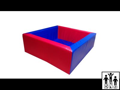 Сухой бассейн квадратный без аппликаций синий/красный