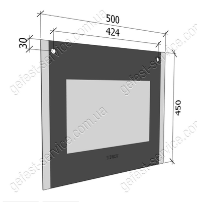 Стекло наружное GEFEST 5100, 5140, коричневое, 500x450мм (5100.15.2.000-03)