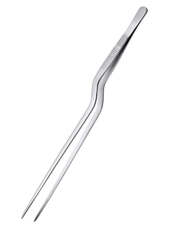 Щипцы (пинцет) 30 см. изогнутые, нержавеющая сталь