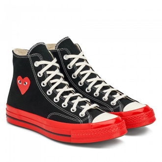 КЕДЫ CONVERSE X PLAY COMME DES GARCONS КРАСНЫЕ ВЫСОКИЕ женские