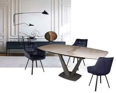 VITO антрацит/ керамика мрамор 140(+35+35)x88