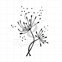 Штамп со стилизованными одуванчиками