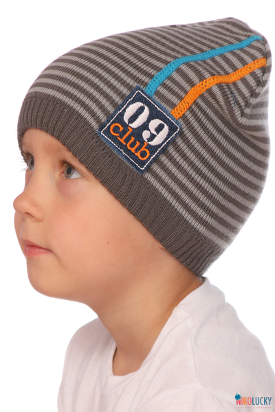 Шапка  18202-15, цвет темно-серый, серый  р. 48-50