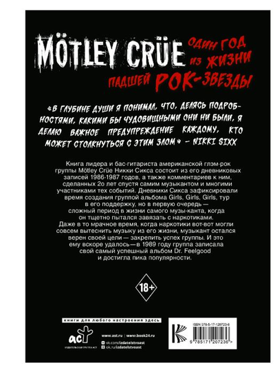 Никки Сикс - Motley Crue. Один год из жизни падшей рок-звезды