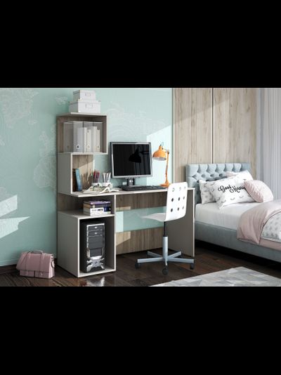 Бохо СП-001 стол письменный Дуб Крафт Серый/Кашемир