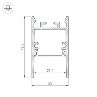 Профиль Arlight SL-COMFORT-2542-2000 ANOD (Алюминий)