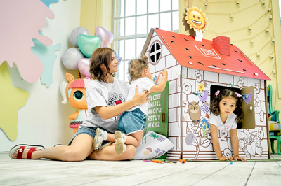 Дом раскраска Bibalina английский алфавит с наклейками в Воронеже