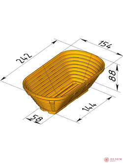 Форма для расстойки овальная 242х154х88 пластиковая