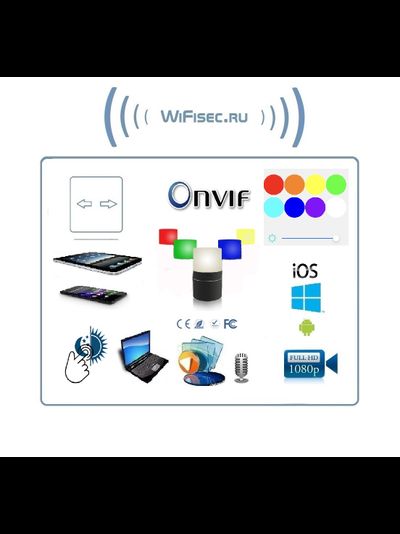 Моторизированная IP видеоняня WiFi (Настольная лампа с диммированием света и выбором цвета подсветки) с DVR, Full HD 2 Mp (HDSmartIPC)