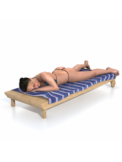 пляж Женщина загорает 05