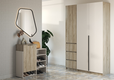 Бохо прихожая Дуб Крафт Серый/Кашемир