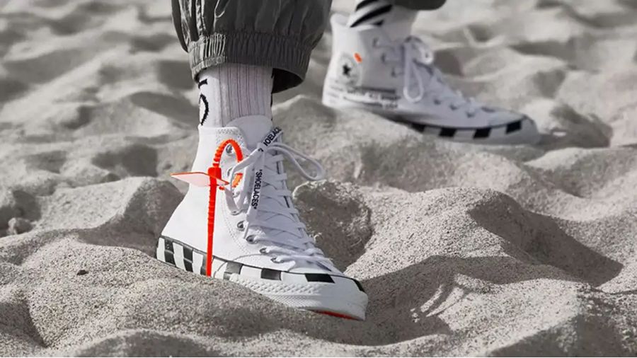 Converse Off White белые высокие