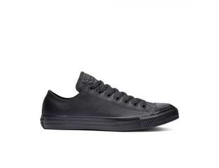 All black leather converse low tops online