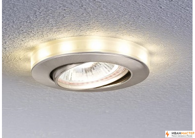 Установка встраиваемых светильников на кухне ИВАНМАСТЕР