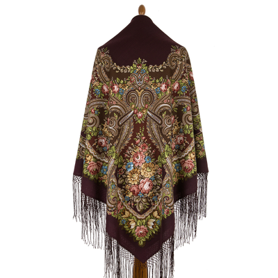 Павловопосадский платок Небесный 391-17