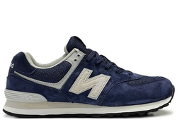 New Balance 574 Blue Cream White