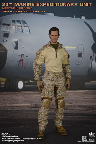 Американский морской пехотинец с парашютом - Коллекционная ФИГУРКА 1/6 MEU MRF Military Free Fall Insertion Desert (26043SD) - Easy&Simple