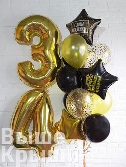 Шары на 34 летие. 34 день рождения шарики