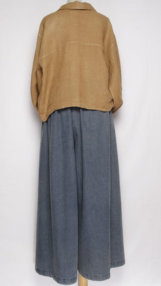 Блуза-жакет лён "КЛАПАНЫ КАРМАНЫ" вино, мокко р.48-54