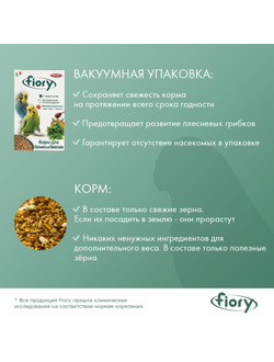 Fiory (Фиори) Pappagallini корм для волнистых попугаев, 1 кг