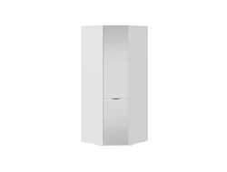 Спальня ГЛОСС - Шкаф угловой с зеркальной дверью Белый глянец