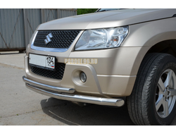 Защита переднего двойная бампера d60/42 для Suzuki Grand Vitara 3D (2005-2012)