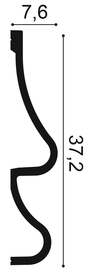 Orac Decor P3071 Orac Luxxus гладкий молдинг из полиуретана, 2 м.