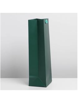 Пакет подарочный под бутылку, упаковка, «Изумруд», 13×36×10 см