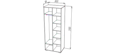 Шон-13 шкаф двухдверный распашной Венге/Дуб молочный