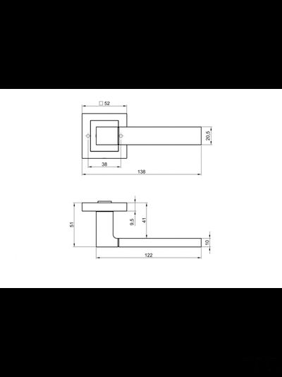 Дверная ручка на квадратном основании Pro Design 489.62 Черный