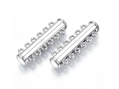 МАГНИТНАЯ ЗАСТЁЖКА СЛАЙДЕР С 6 ПЕТЛЯМИ - 34мм - НИКЕЛЬ