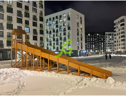 Зимняя деревянная горка "IgraGrad Snow Fox 12 м" с двумя скатами фото