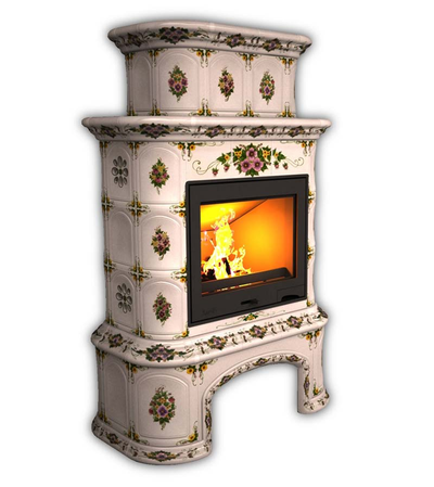 Изразцовый камин КимрПечь Прованс с дровником