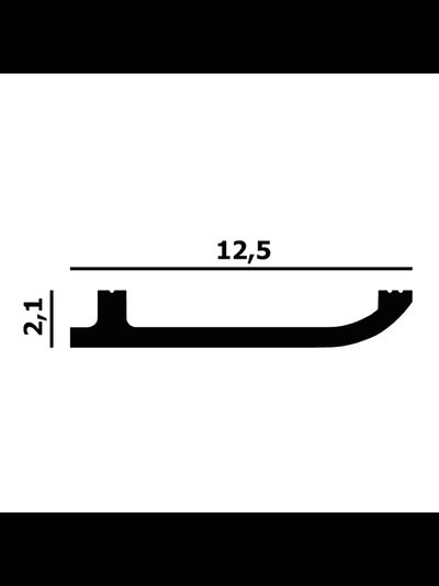 Плинтус напольный Перфект Plus P152, из дюрополимера, влагостойкий, под покраску, 2 метра