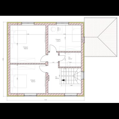 Двухэтажный дом с тремя спальнями, кабинетом 137.27м² (S43)