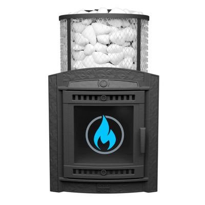 Банная печь Атмосфера L сетка нержавейка с газовой горелкой до 20 м3