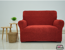 Чехол на 2хм диван Микрофибра Терракот. Защита для мягкой мебели от животных.