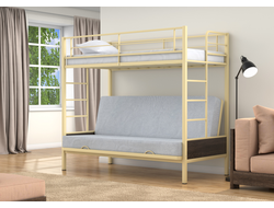 Двухъярусная кровать-диван Дакар 1 Слоновая кость (вставки венге) фото