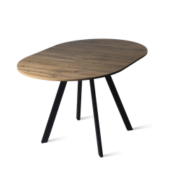 Лаунж стол круглый D900 (1300) раздвижной дуб вотан/черный муар